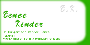 bence kinder business card